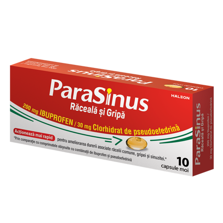 Parasinus Raceala si Gripa, 200 mg/30 mg, 10 capsule moi, Haleon 706966