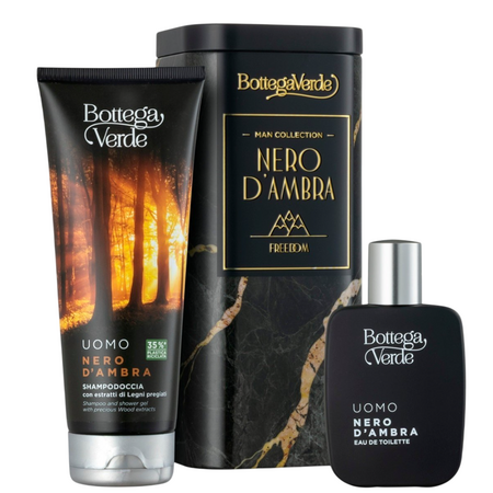 Set Sampon si gel de dus 2 in 1 200 ml + Apa de toaleta 50 ml Nero d'Ambra, Bottega Verde