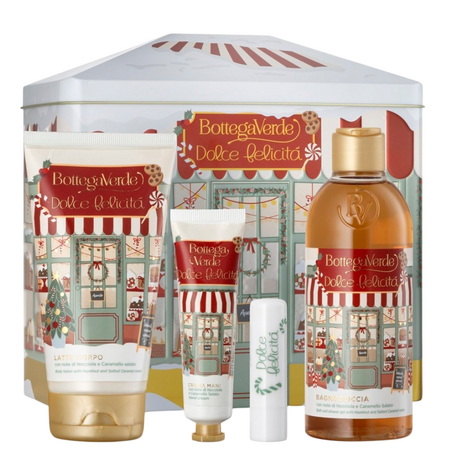 Set Gel de dus 250 ml + Lapte de corp 150 ml + Crema de maini 30 ml + Balsam de buze hidratant 4 ml Dolce Felicità, Bottega Verde