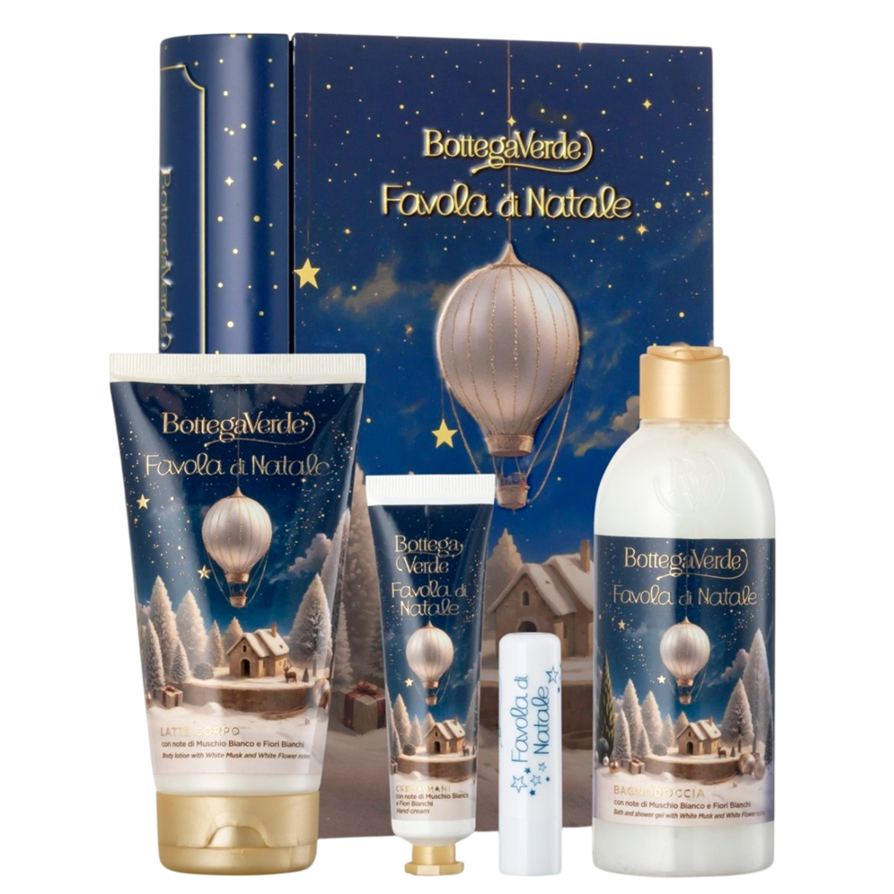 Set Gel de dus 250 ml + Lapte de corp 150 ml + Crema de maini 30 ml + Balsam de buze hidratant 4 ml Favola di Natale, Bottega Verde