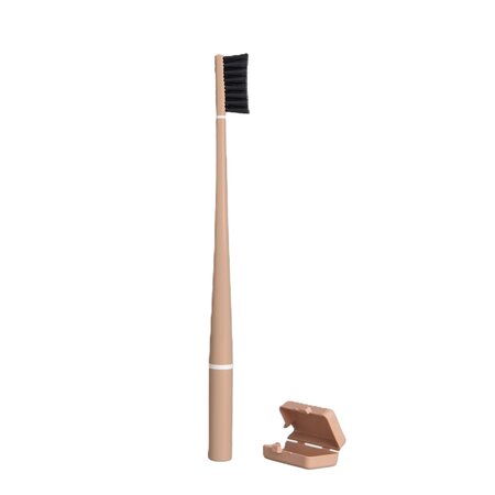 Periuta de dinti infuzata cu carbune de bambus Whitening Nude, 1 bucata, Piuma 677486