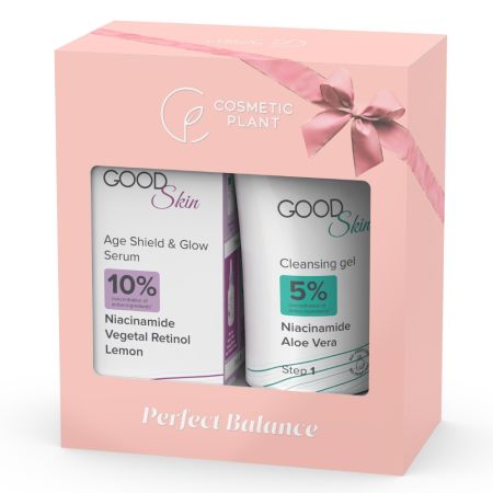 Set Ser Age Shield & Glow 30 ml + Gel de curatare 150 ml Good Skin, Cosmetic Plant