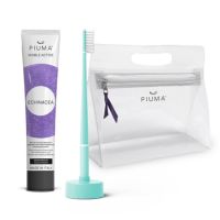 Set Periuta de dinti + baza + pasta de dinti 75 ml, infuzate cu echinacea, Aqua Green, 1 periuta + 1 baza calanderistica + 75 ml, Piuma