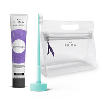 Set Periuta de dinti + baza + pasta de dinti 75 ml, infuzate cu echinacea, Aqua Green, 1 periuta + 1 baza calanderistica + 75 ml, Piuma