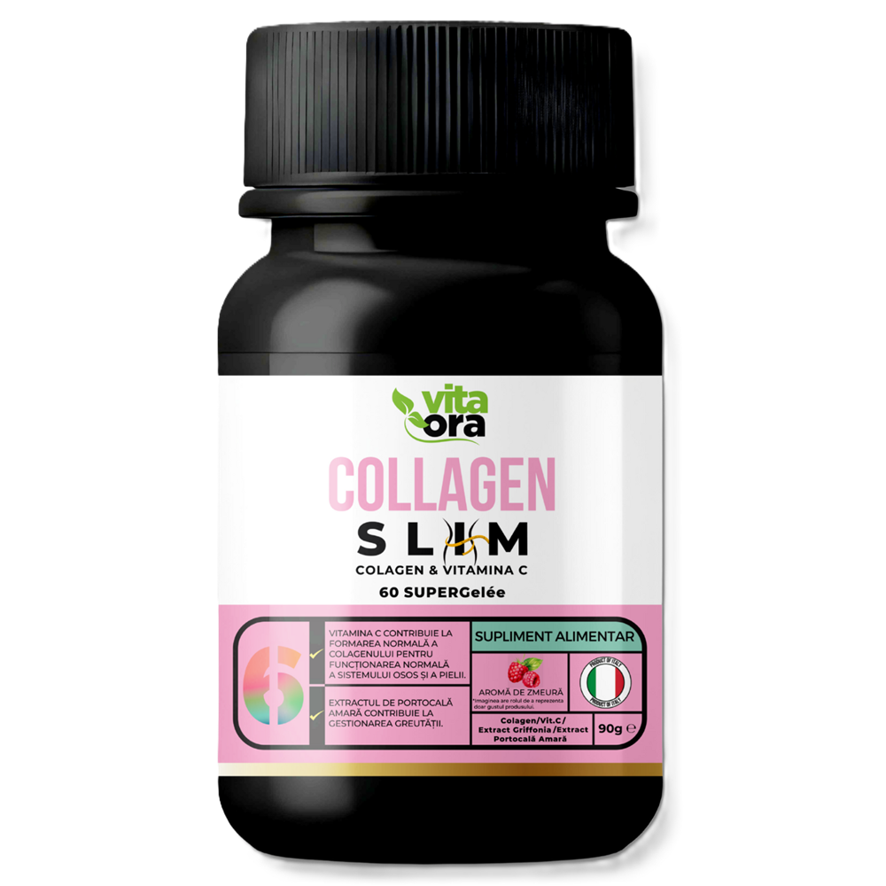 Jeleuri cu colagen si vitamina C Collagen Slim, 60 bucati, Vita Ora