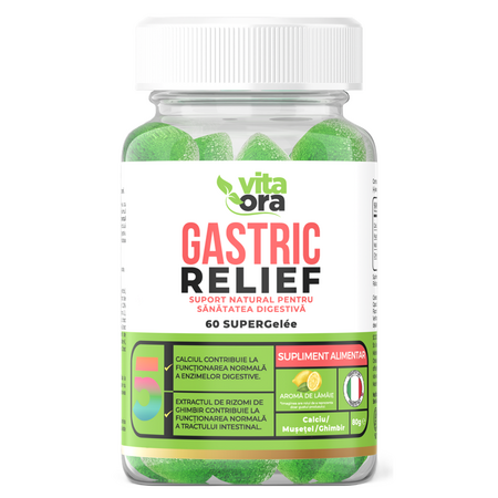 Jeleuri cu aroma de lamaie Gastric Relief, 60 bucati, Vita Ora