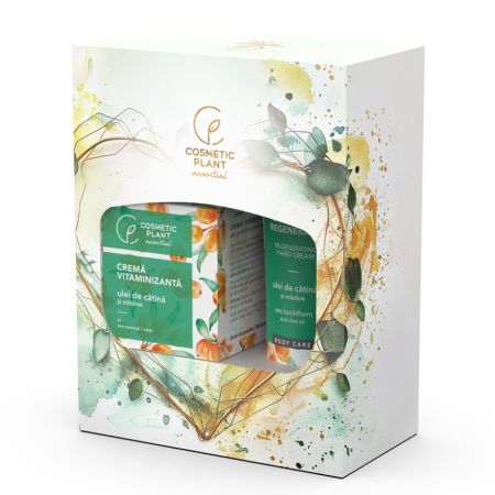 Set Crema vitaminizanta de zi cu catina 50 ml + Crema de maini regeneranta cu catina 100 ml Essential, Cosmetic Plant