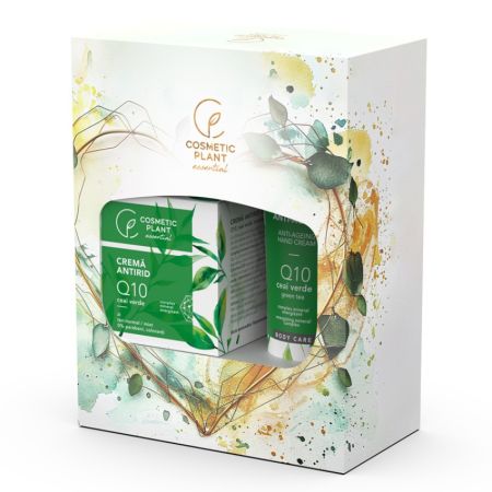 Set Crema antirid de zi cu ceai verde 50 ml + Crema de maini anti-ageing cu ceai verde 100 ml Essential, Cosmetic Plant