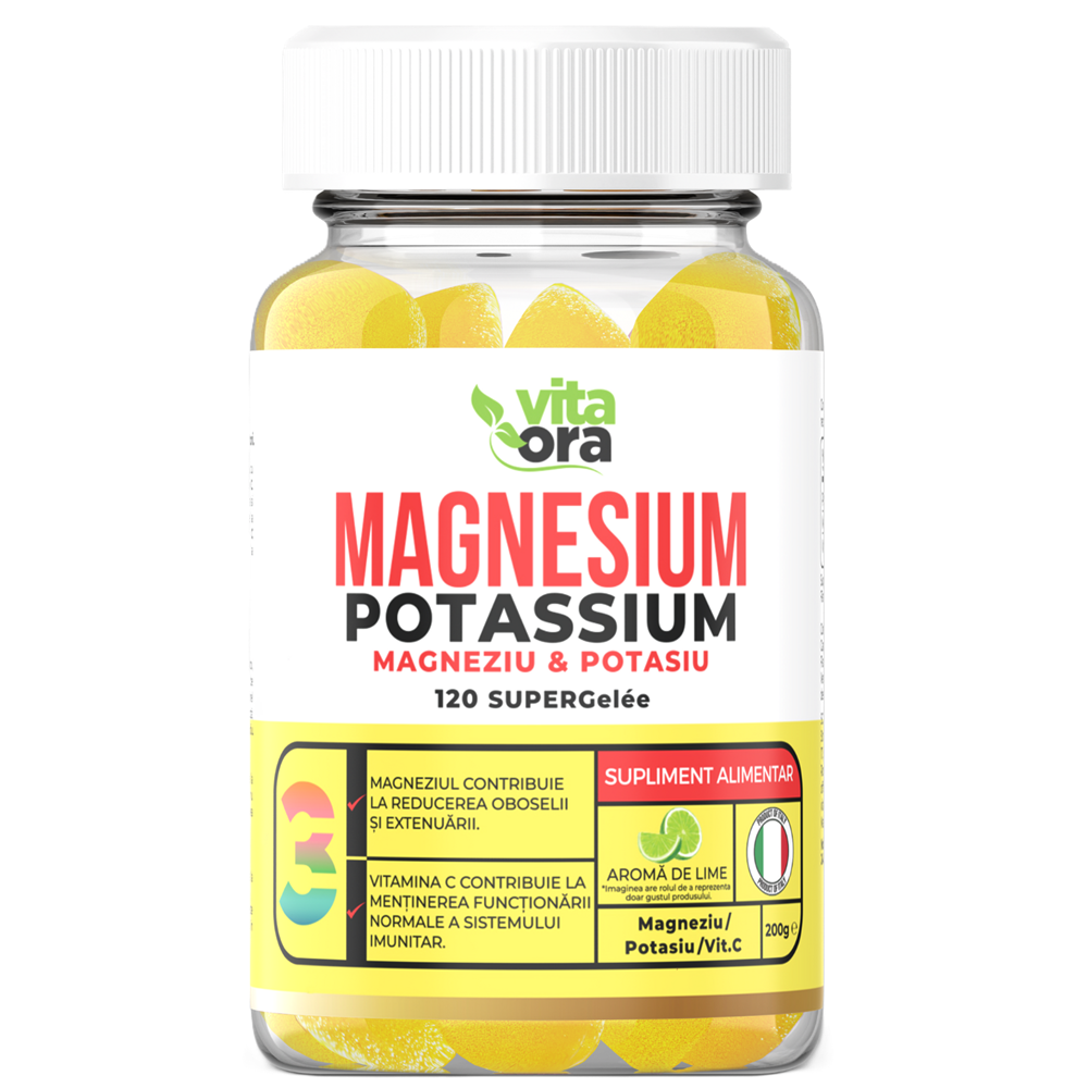 Jeleuri cu aroma de lime Magnesium Potasium, 120 bucati, Vita Ora