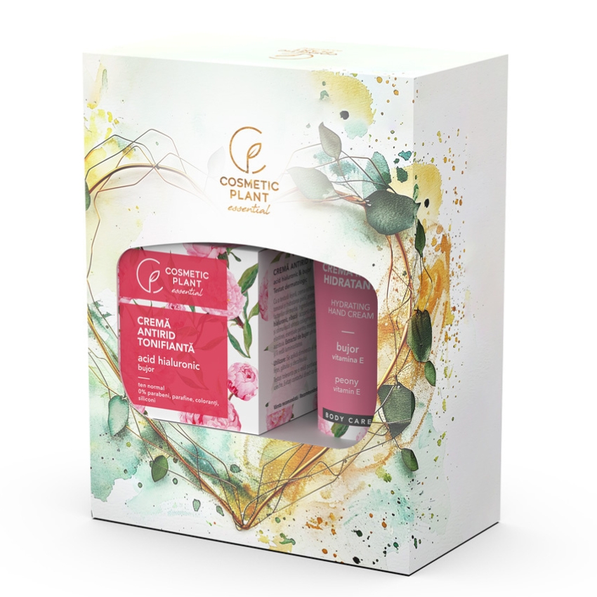 Set Crema antirid tonifianta cu bujor 50 ml + Crema de maini hidratanta cu bujor 100 ml Essential, Cosmetic Plant