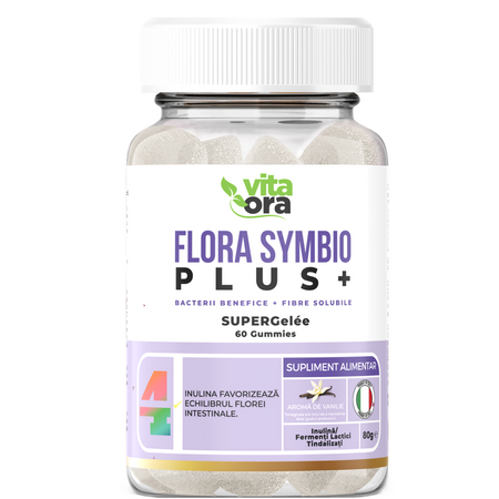Jeleuri cu aroma de vanilie Flora Symbio Plus, 60 bucati, Vita Ora
