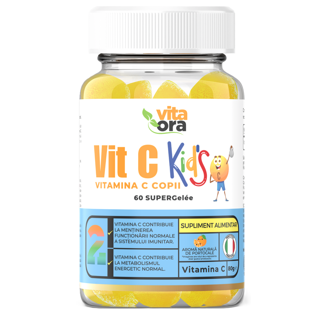 Jeleuri cu aroma de portocale pentru copii Vitamin C, 60 bucati, Vita Ora