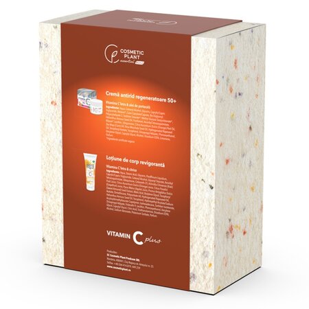 Set Crema antirid regeneratoare 50+ 50 ml + Lotiune de corp revigoranta 200 ml Vitamin C Plus, Cosmetic Plant 712223