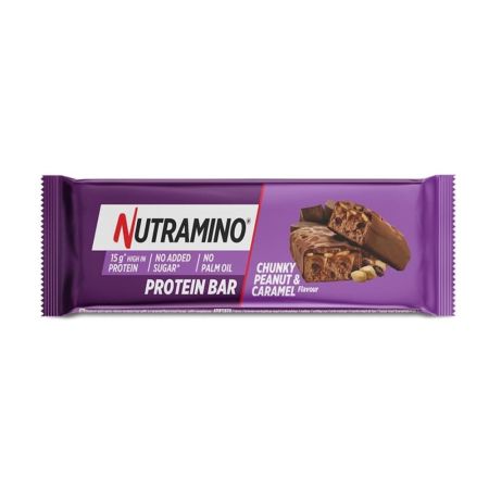 Baton proteic Chunky Peanut&Caramel, 55 g, Nutramino