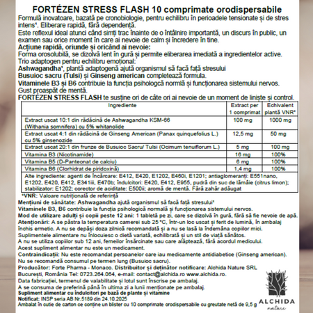 Forte Zen Stress Flash, 10 comprimate orodispersabile, Forte Pharma 705628