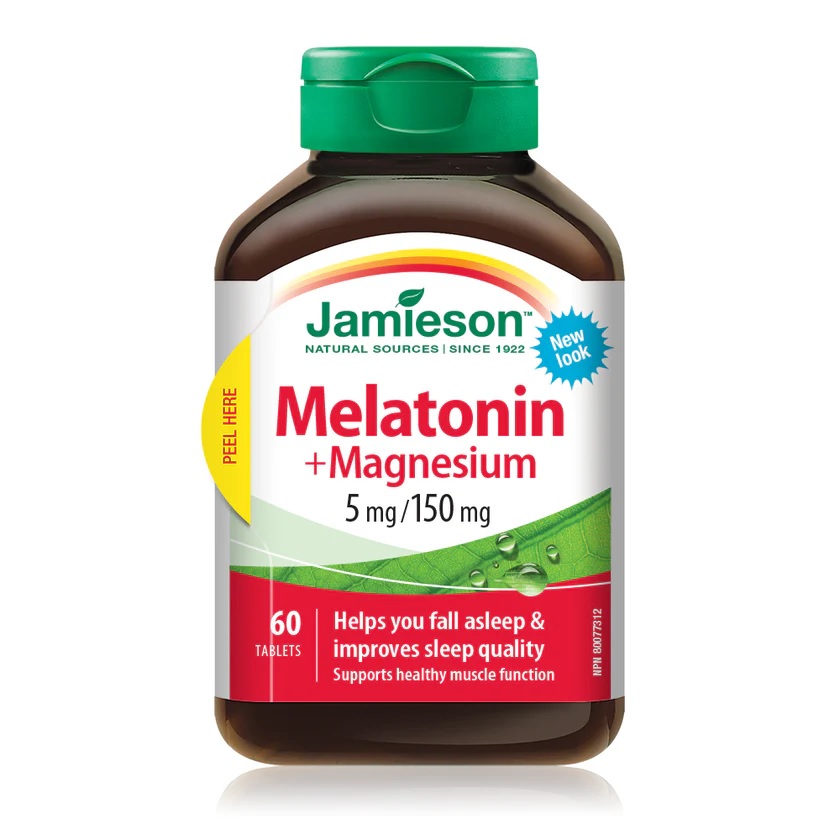 Melatonina 5 mg + Magneziu 150 mg, 60 comprimate, Jamieson