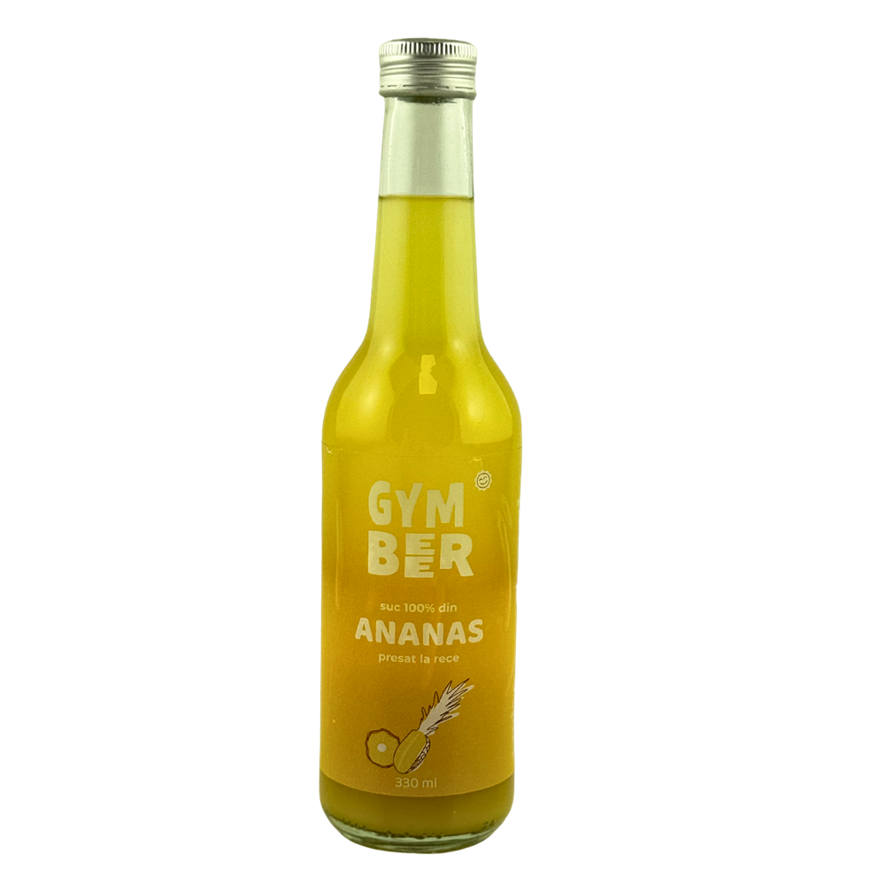 Suc de ananas 100% natural prin presare la rece, 330 ml, GymBeer