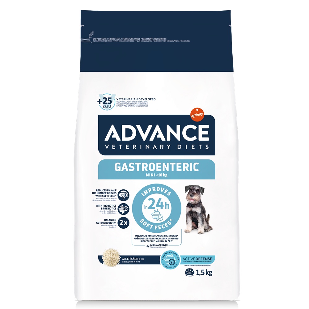 Hrana uscata cu pui si orez pentru caini Mini Gastroenteric, 1.5 kg, Advance Veterinary Diets