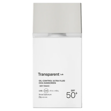 Serum pentru ten gras cu filtre chimice, minerale si SPF 50+ Oil Control Ultra Fluid Cica, 100 ml, Transparent Lab