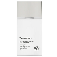 Serum pentru ten gras cu filtre chimice, minerale si SPF 50+ Oil Control Ultra Fluid Cica, 100 ml, Transparent Lab