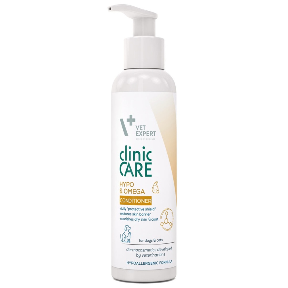 Sampon emolient pentru caini si pisici cu blana si piele uscate Clinic Care Hypo & Omega, 250 ml, VetExpert