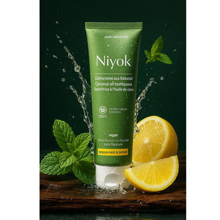 Pasta de dinti cu ulei de cocos, menta si lamaie, 75 ml, Niyok 678620