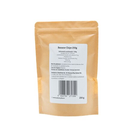 Cipsuri de banane, 250 g, Natura Plus 678651