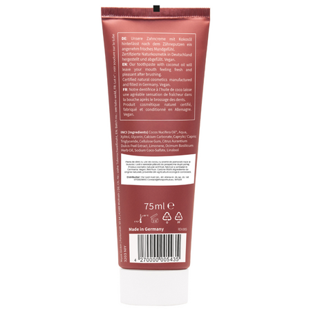 Pasta de dinti cu ulei de cocos, portocala rosie si busuioc, 75 ml, Niyok 756396