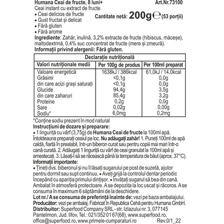 Ceai de fructe, 200 g, Humana 704815