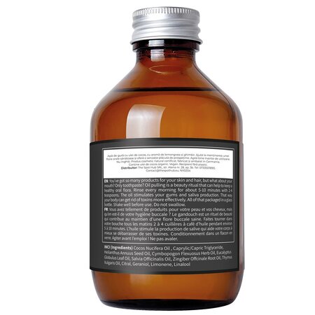 Ulei pentru igiena orala cu ulei de cocos, lemongrass si ghimbir Coconut Oil Pulling, 200 ml, Niyok 711788