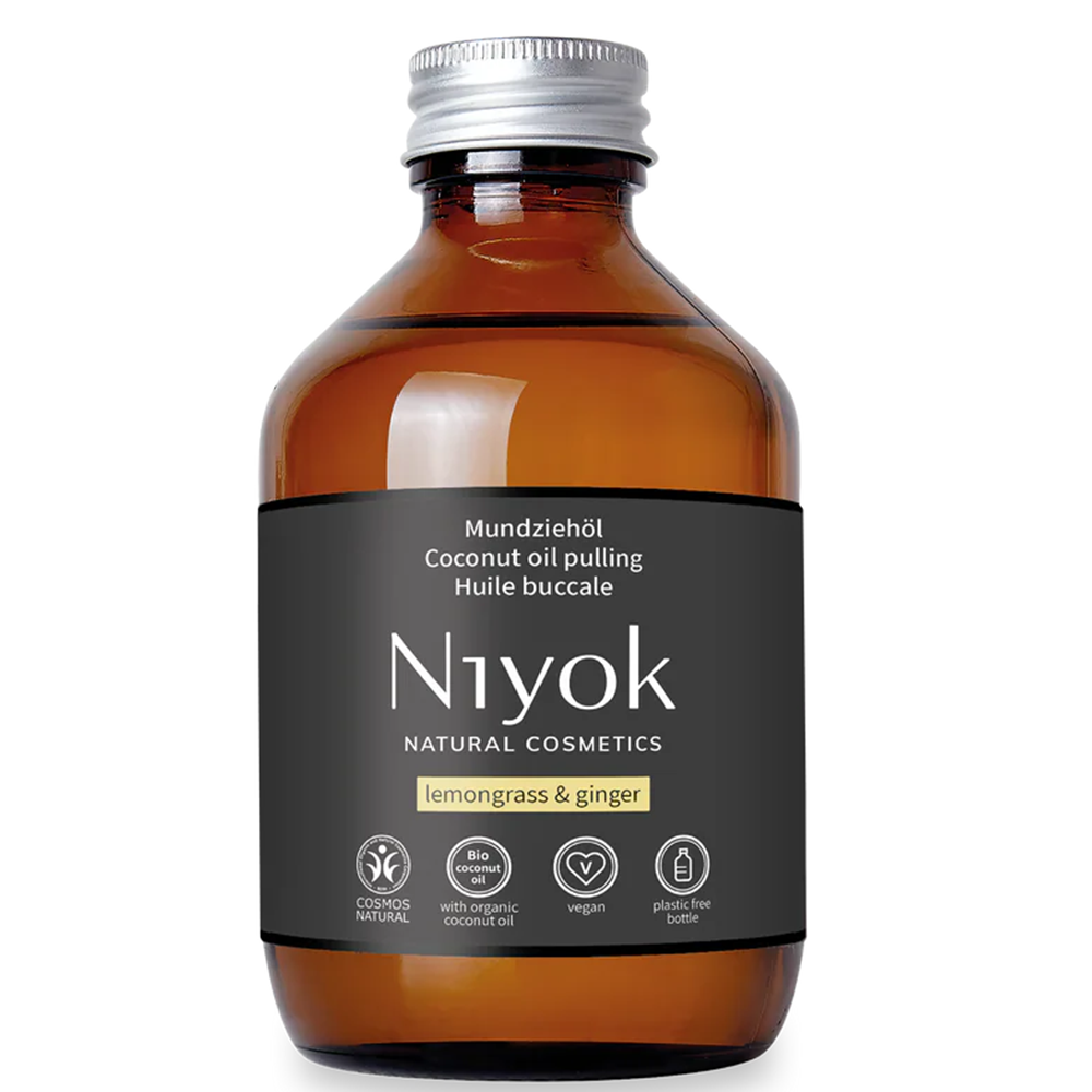 Ulei pentru igiena orala cu ulei de cocos, lemongrass si ghimbir Coconut Oil Pulling, 200 ml, Niyok