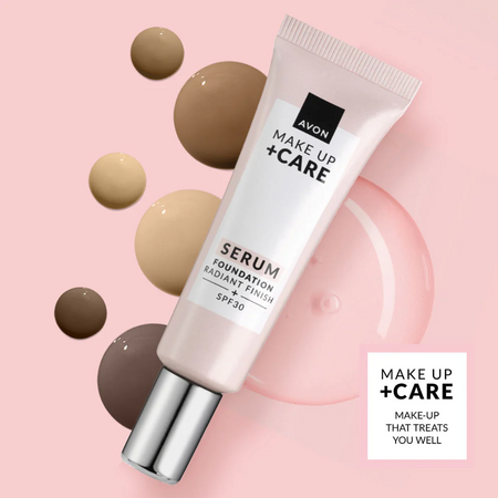Fond de ten tip ser mat cu SPF30 Natural Beige 245N Make-up + Care, 30 ml, Avon 684338