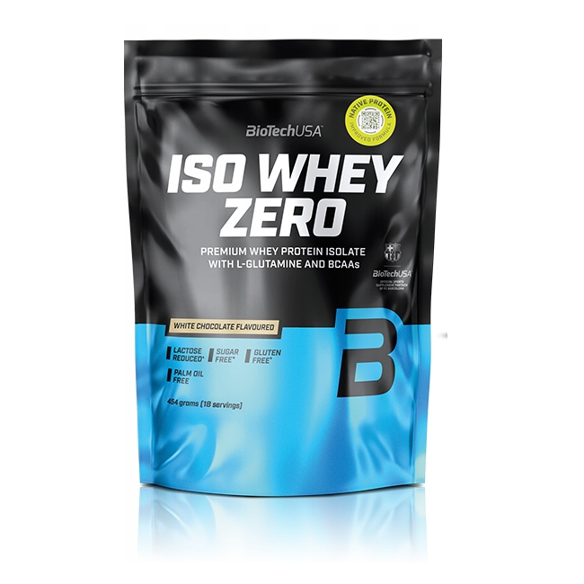 Izolat proteic din zer cu aroma de ciocolata alba Iso Whey Zero, 454 g, BioTechUSA