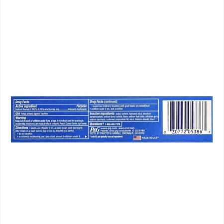 Pasta de dinti Vibrant Mint 3D white Fluoride Anticavity, 65 g, Crest 679350