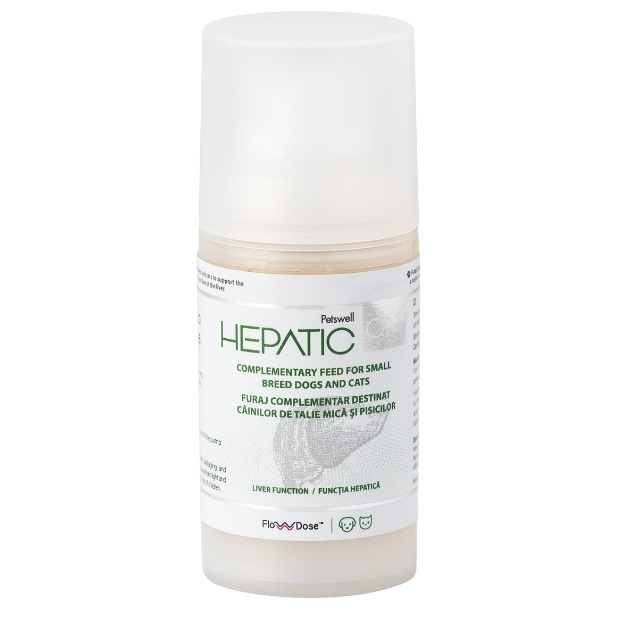 Supliment nutritiv pentru caini de talie medie si mare si pisici Hepatic-ON, 50 ml, Petswell