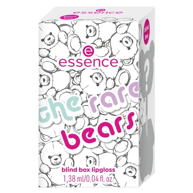 Blind Box luciu de buze breloc in forma de ursulet supriza The Rare Bears, 1.38 ml, Essence