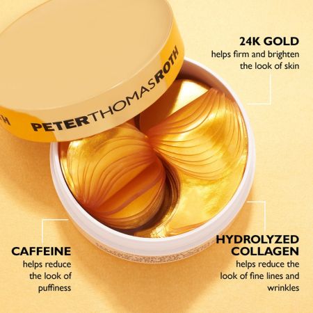 Set Masca de fata 24K Gold 50 ml + Plasturi cu gel pentru ochi 24K Gold 30 plasturi, Peter Thomas Roth 680200