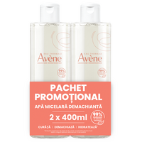 Pachet Apa micelara demachianta, 400 ml + 400 ml, Avene