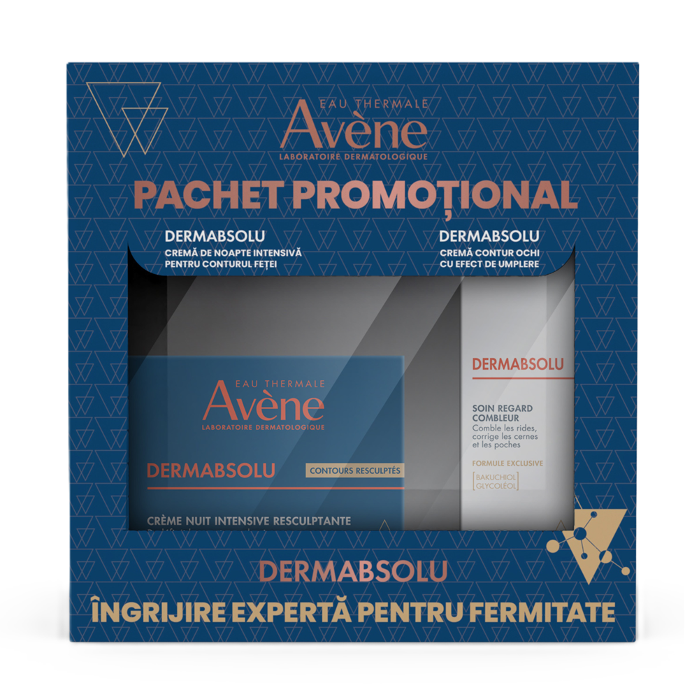 Pachet Crema de noapte intensiva DermAbsolu, 40 ml + Crema contur ochi DermAbsolu, 15 ml, Avene