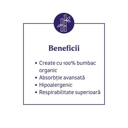 Absorbante din bumbac organic, 10 bucati, Awena 680073