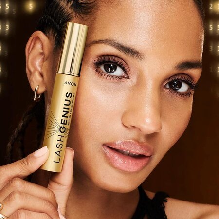 Mascara pentru volum si alungire Blackest Black Lash Genius Multitask & Multiply, 10 ml, Avon 680133