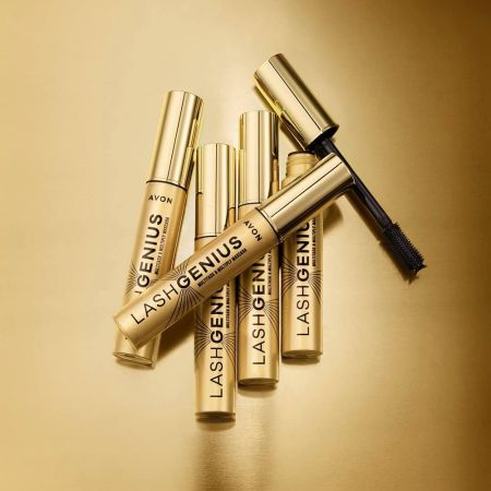 Mascara pentru volum si alungire Brown Black, Lash Genius Multitask & Multiply, 10 ml, Avon 680143