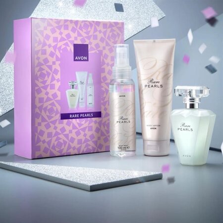 Set Spray de corp, 100ml + Lotiune de corp, 125ml + Apa de parfum, 50ml, Rare Pearls, Avon 680156