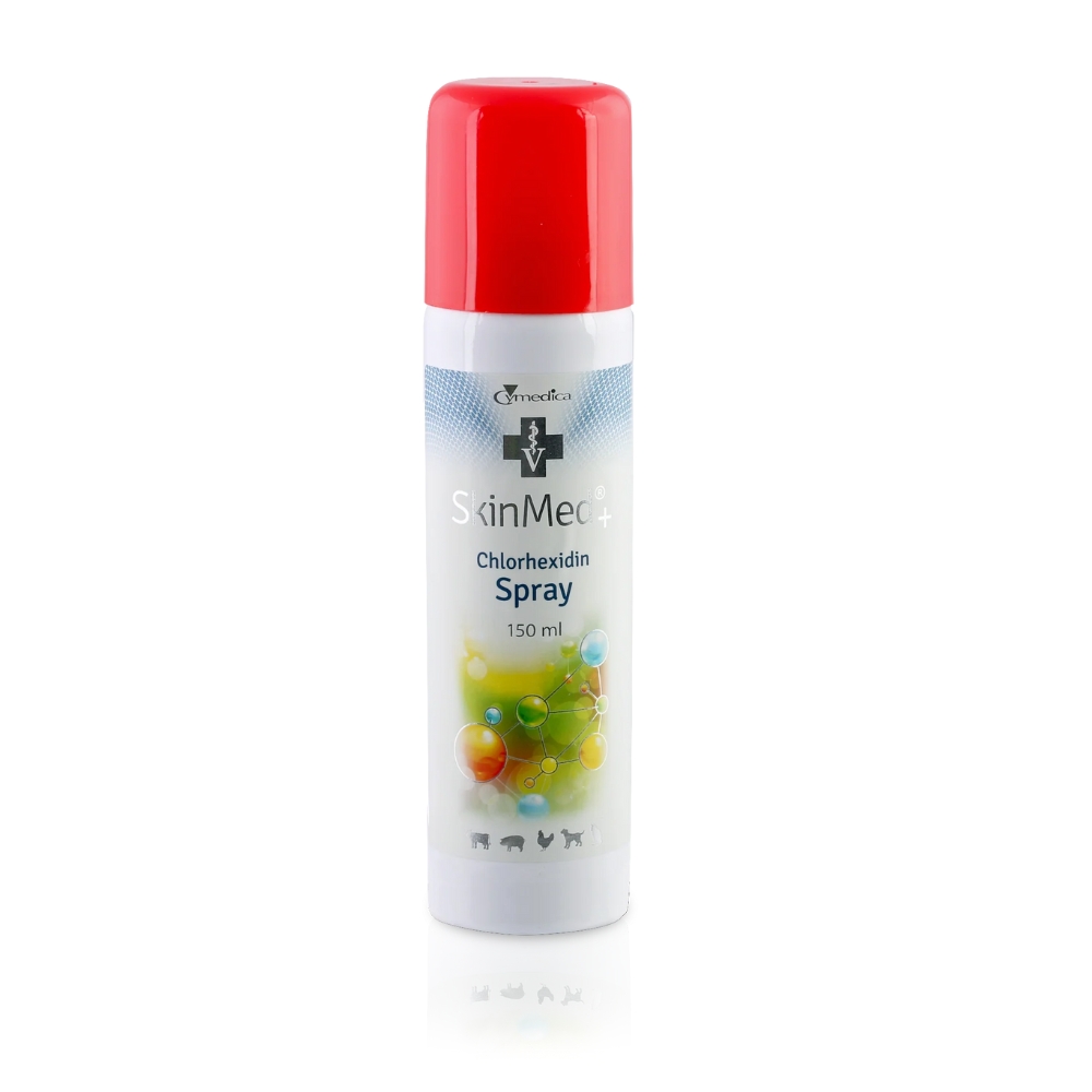 Spray universal dezinfectant pentru animale Clorhexidin Spray SkinMed+, 150 ml, Cymedica