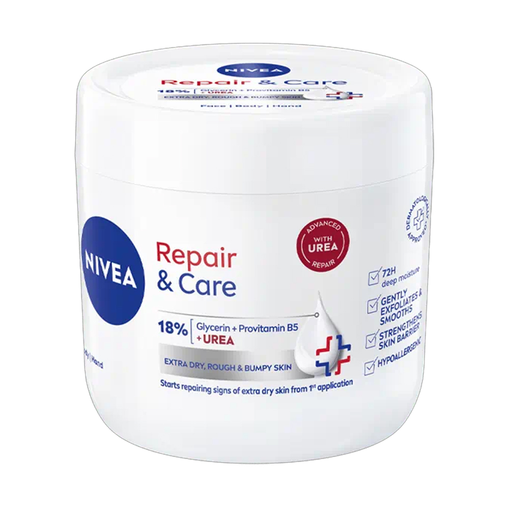 Crema pentru fata, corp si maini 18% Repair & Care, 400 ml, Nivea