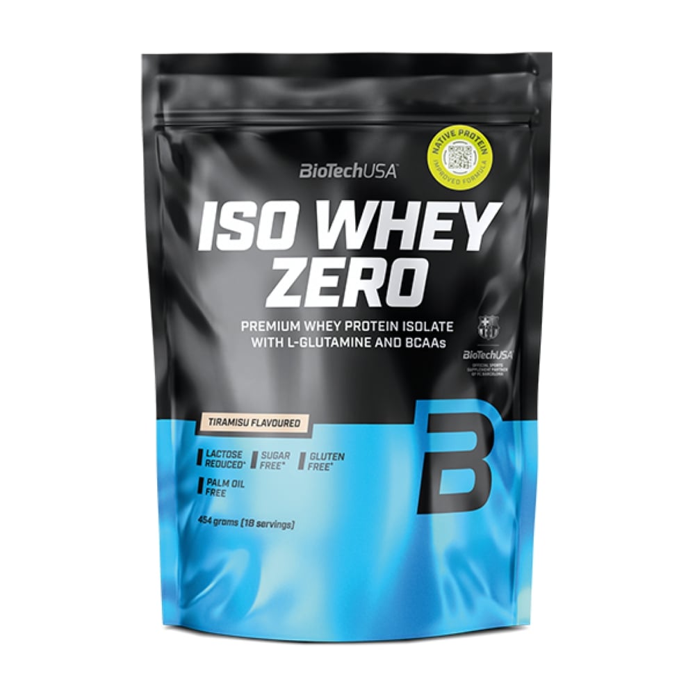 Izolat proteic din zer cu aroma de Tiramisu Iso Whey Zero, 454 g, BioTechUSA