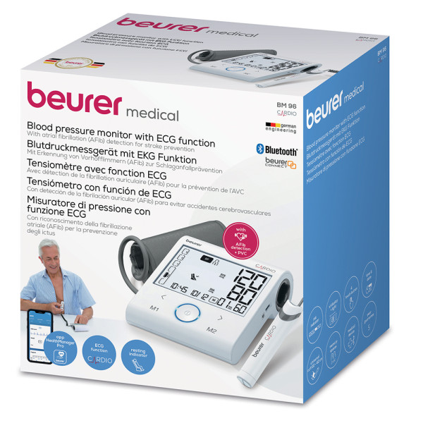 Tensiometru de brat cu EKG BM 96, 1 bucata, Beurer