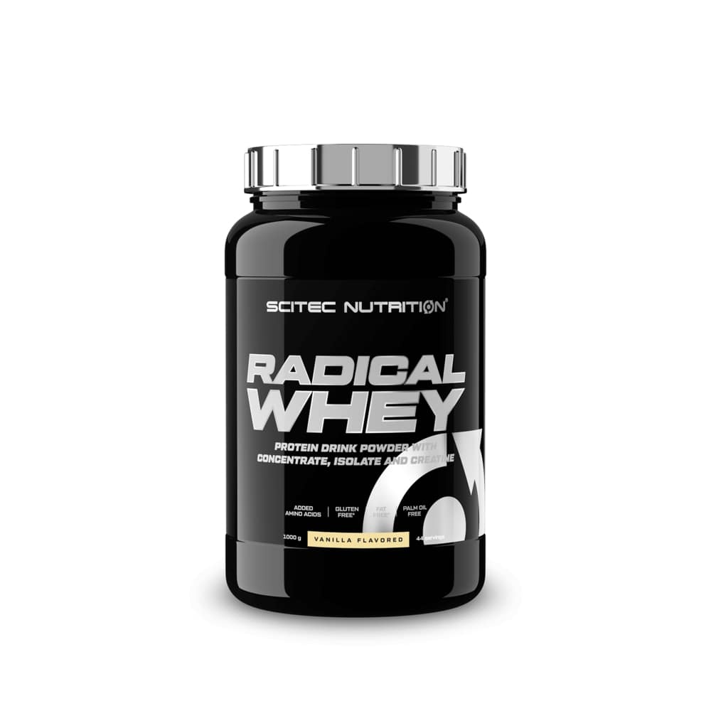 Izolat proteic din zer cu aroma de vanilie Radical Whey, 1000 g, Scitec Nutrition