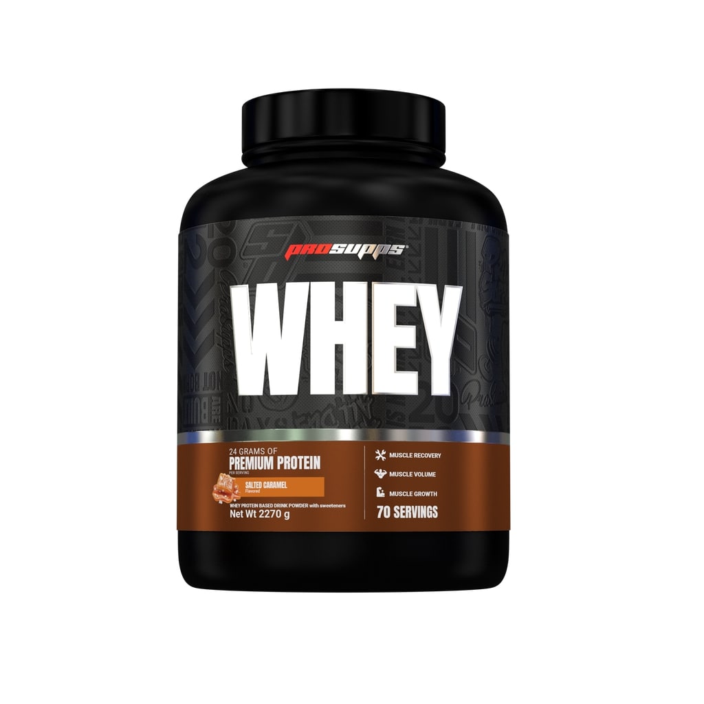 Pudra proteica din zer cu aroma de caramel sarat Whey, 2270 g, Prosupps