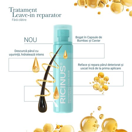 Tratament reparator fara clatire Leave In, 100 ml, Ricinus 680852